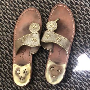 Jack Rogers Sandals Gold Sparkle Size 10